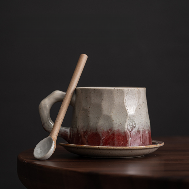 Grey Stone Ceramic Mug Set