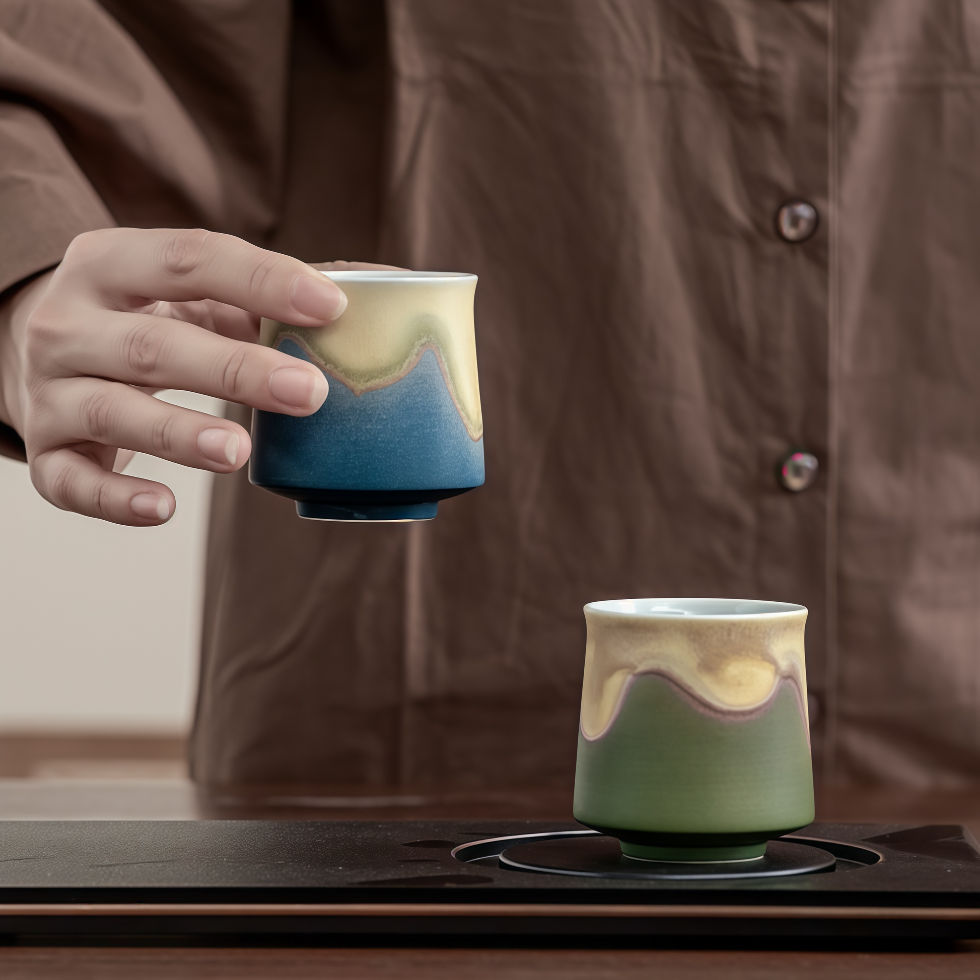Jianshan Artisan Tasting Cup Set | Handcrafted Elegance Inspired by the Mountains