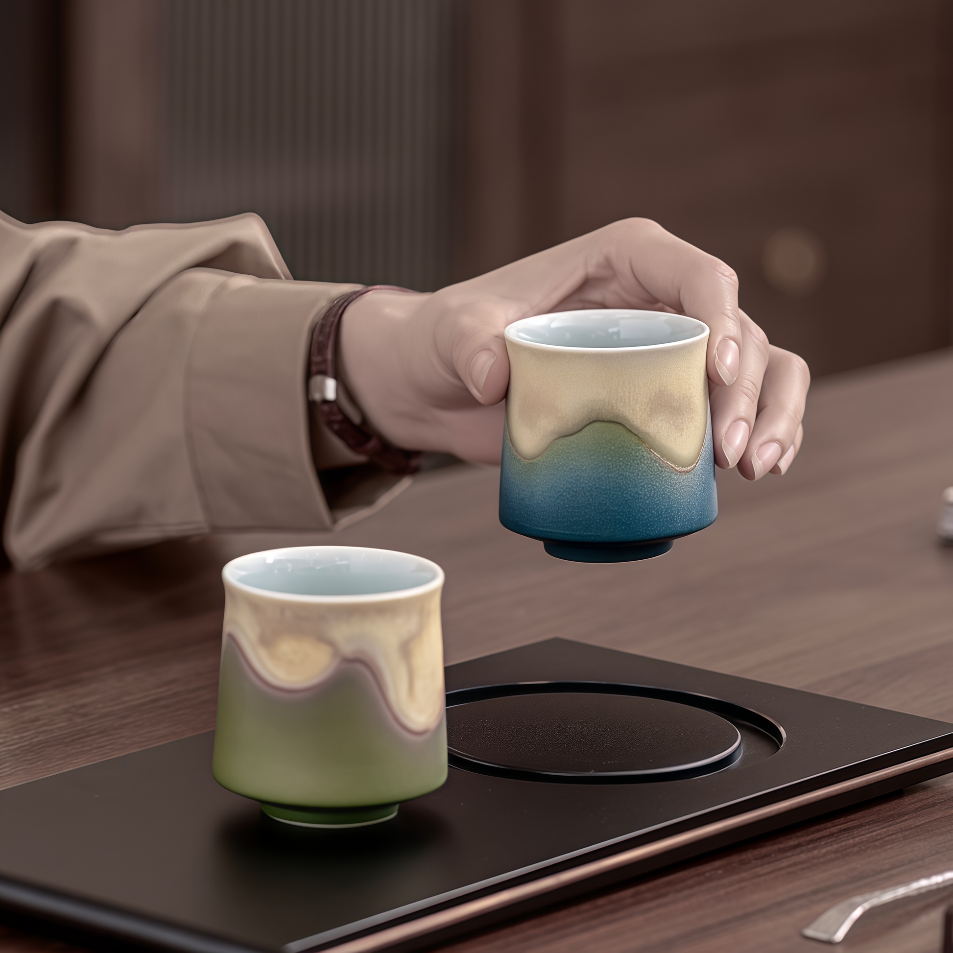 Jianshan Artisan Tasting Cup Set | Handcrafted Elegance Inspired by the Mountains