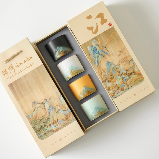 Jin Xiu Jiangshan Teacup Set｜Painted Peaks, Peaceful Hands