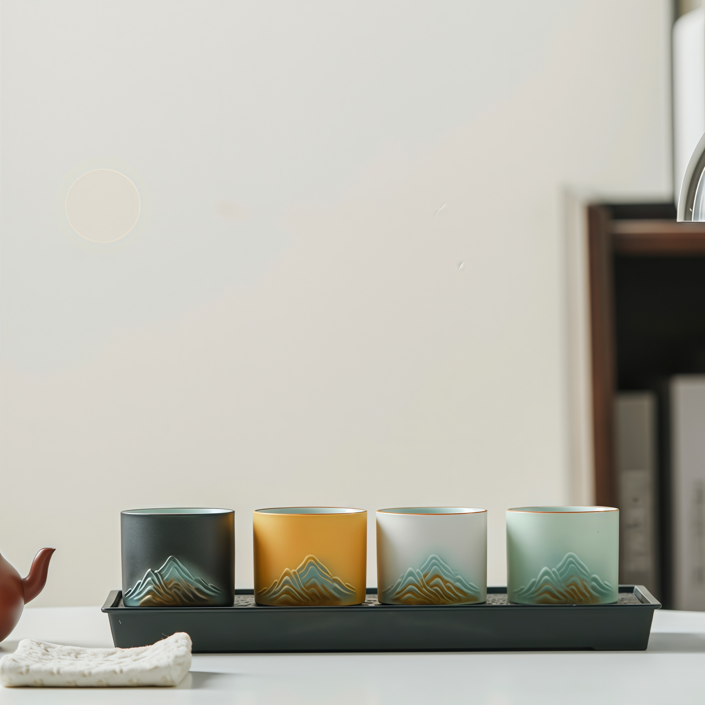 Jin Xiu Jiangshan Teacup Set｜Painted Peaks, Peaceful Hands