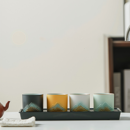 Jin Xiu Jiangshan Teacup Set｜Painted Peaks, Peaceful Hands