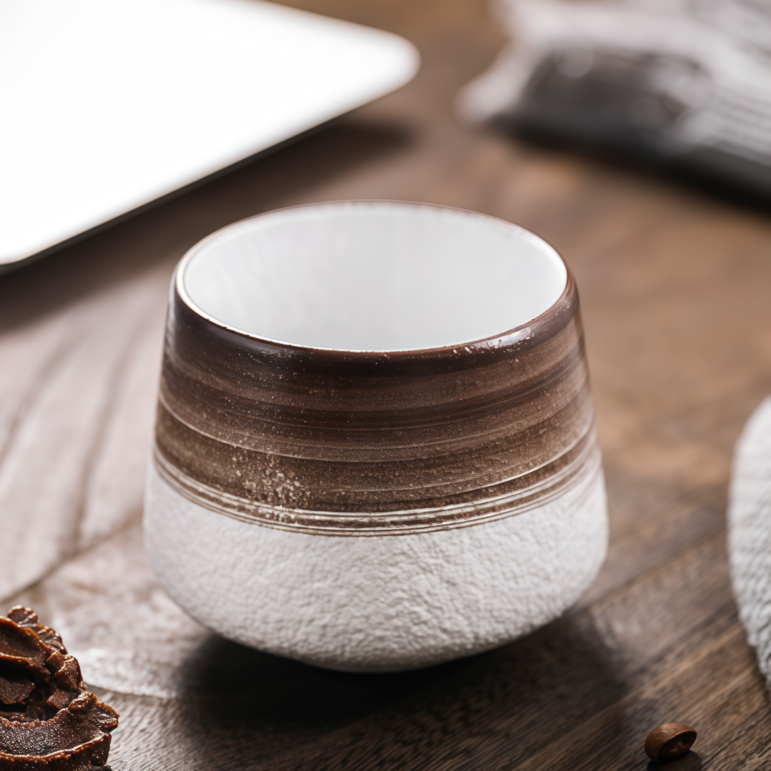 Mocha Stripe Teacup - 140ml