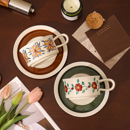 Vintage Blossom Cup & Saucer Set – 270ml
