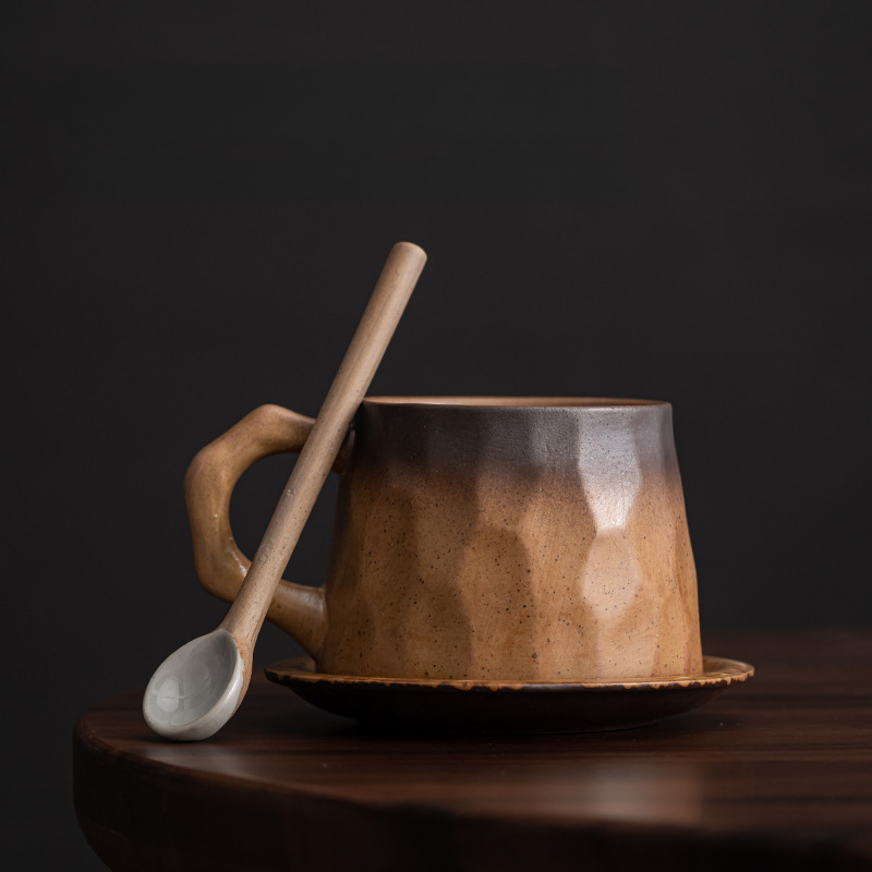 Golden Glow Ceramic Mug Set