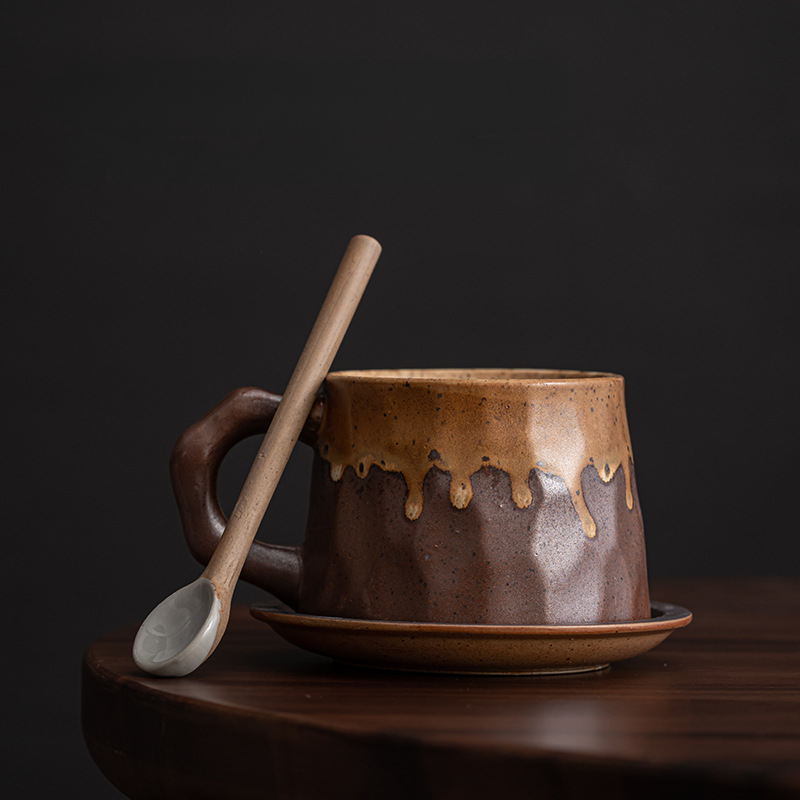 Earth Brown Ceramic Mug Set